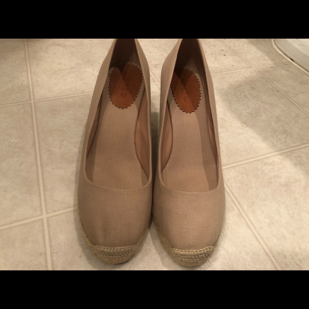 J Crew nude wedges